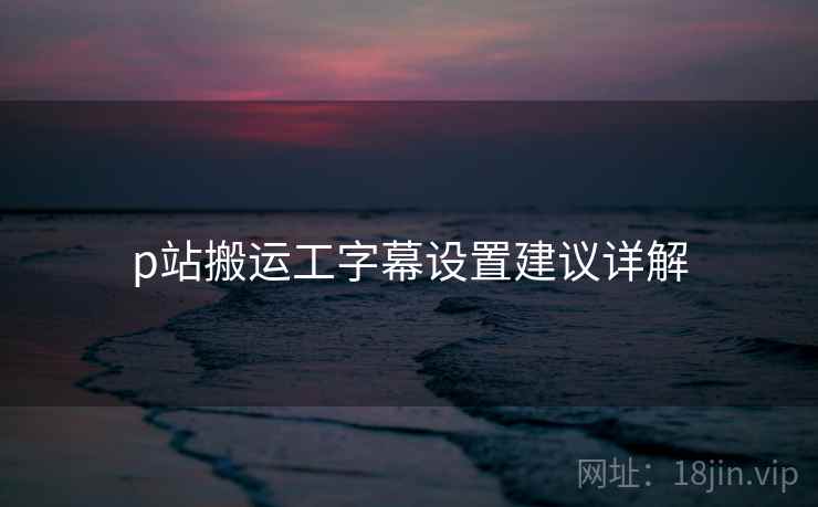 p站搬运工字幕设置建议详解 p站搬运工字幕设置建议详解